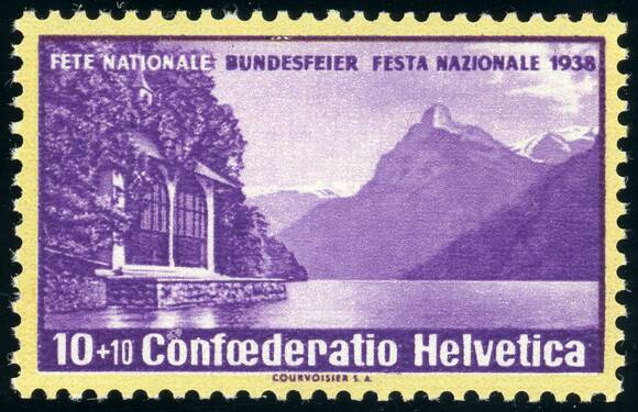 SCHWEIZ 1938 MiNr. 326 z geriffelter Gummi