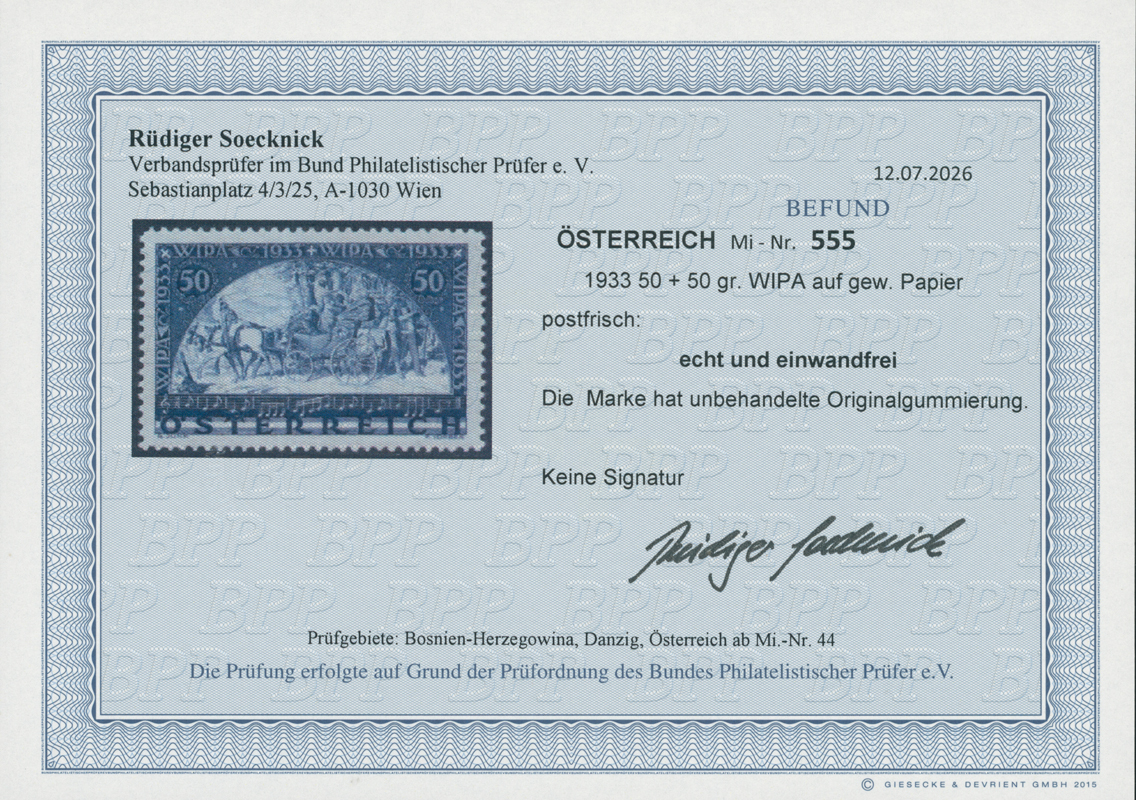 ÖSTERREICH 1933 MiNr. 555 A