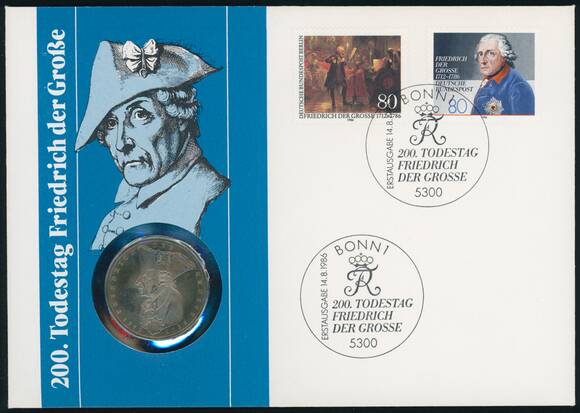 BRD 1986/1986 Numisbrief 200. Todestag Friedrich der Große