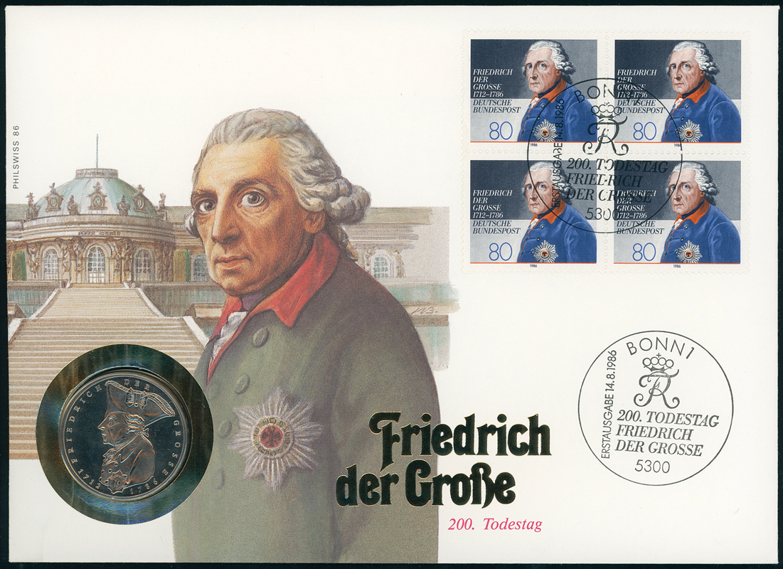 BRD 1986/1986 Numisbrief Friedrich der Große 200. Todestag 
