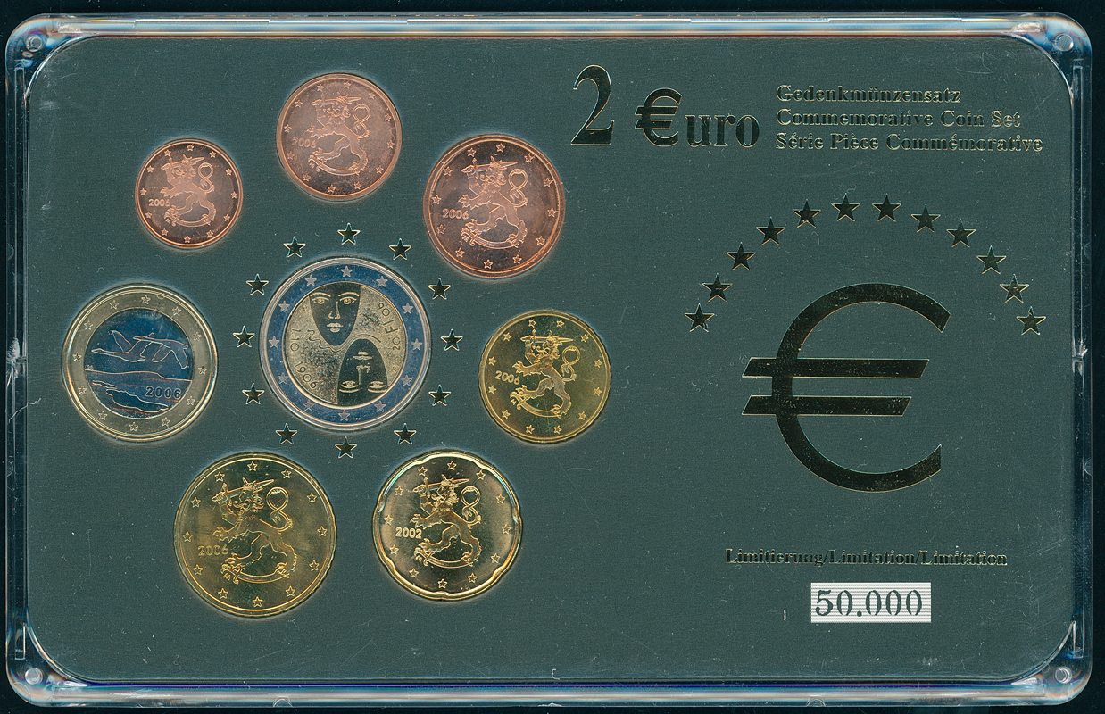 2 EURO-GEDENKMÜNZSÄTZE EUROPA Partie mit 5 Stück