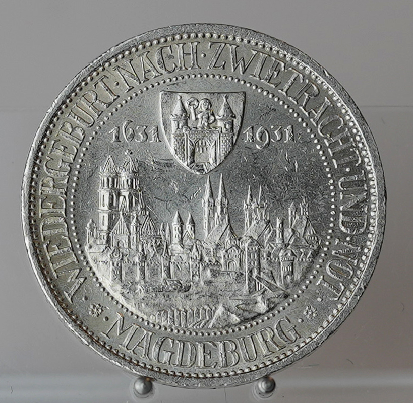 WEIMAR 3 Reichsmark 1931 A, Magdeburg, Jaeger 347 WEIMAR 3 Reichsmark 1931 A, Magdeburg, Jaeger 347