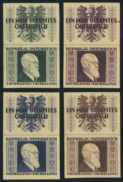 ÖSTERREICH 1946, MiNr. 772-775 B Zf