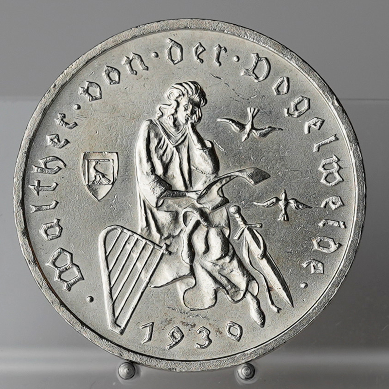 WEIMAR 3 Reichsmark 1930 A, Walther von der Vogelweide, Jaeger 344