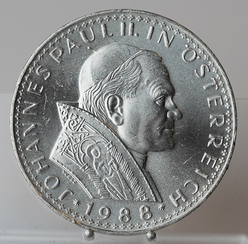 ÖSTERREICH 500 Schilling 1988 Johannes Paul II. in Österreich
