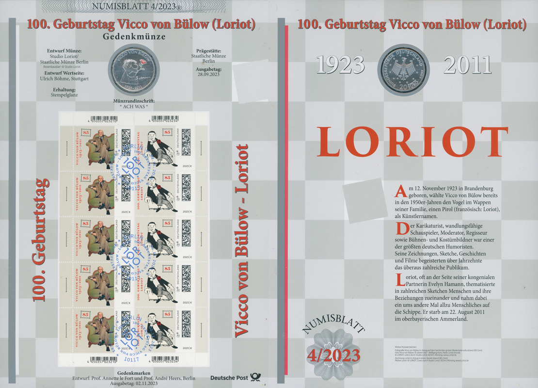 NUMISBLATT 4/2023 Deutsche Post mit Silber-Gedenkmünze 20 Euro