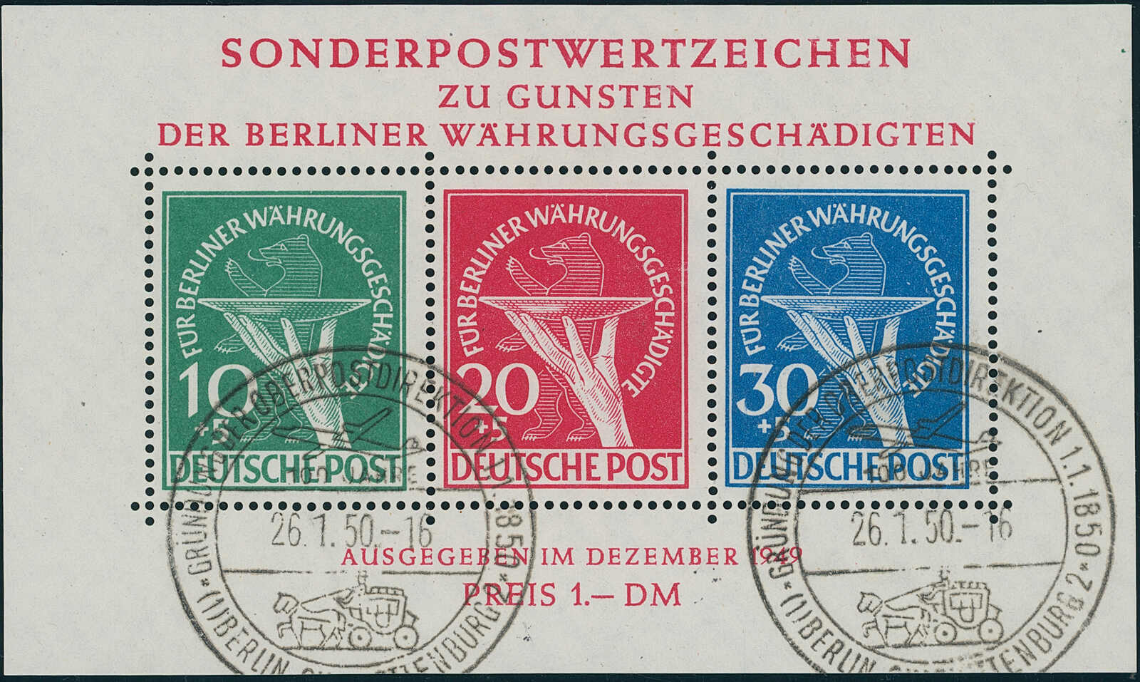 BERLIN 1949 Block 1 I