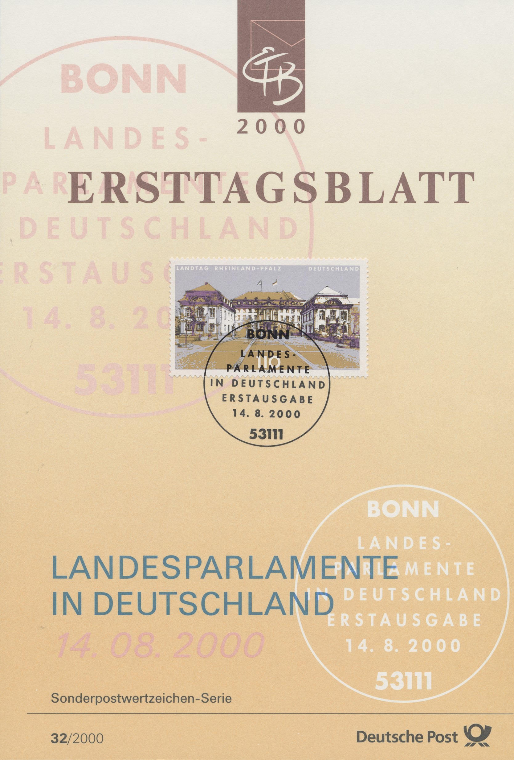 BRD Ersttagsblätter Jahrgang 2000