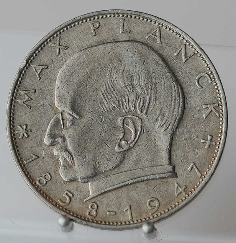 BRD 2 Deutsche Mark Max Planck 1964 G Jaeger 392