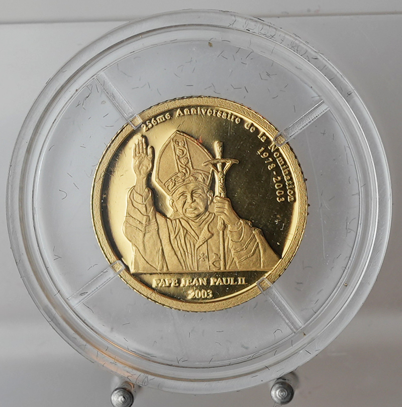 KONGO 20 Francs Gold 2003 Johannes Paul II. PP