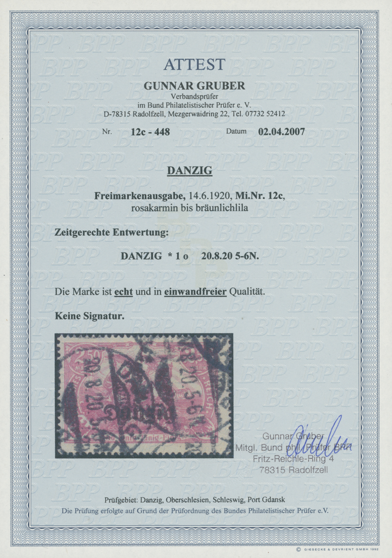 DANZIG 1920 MiNr. 12 c