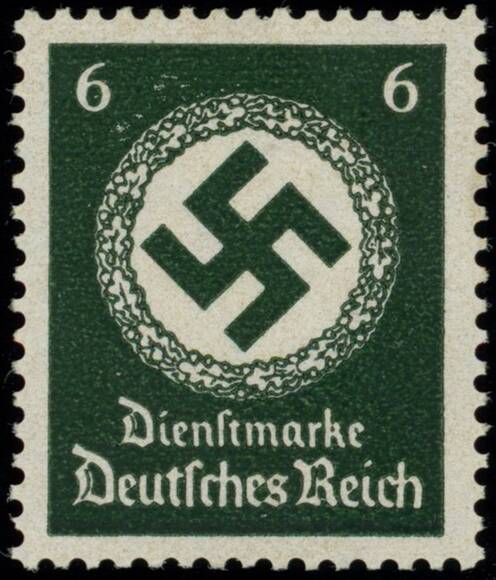 DR DIENST 1934 MiNr. 135 y waagerechte Gummiriffelung DR DIENST 1934 MiNr. 135 y waagerechte Gummiriffelung