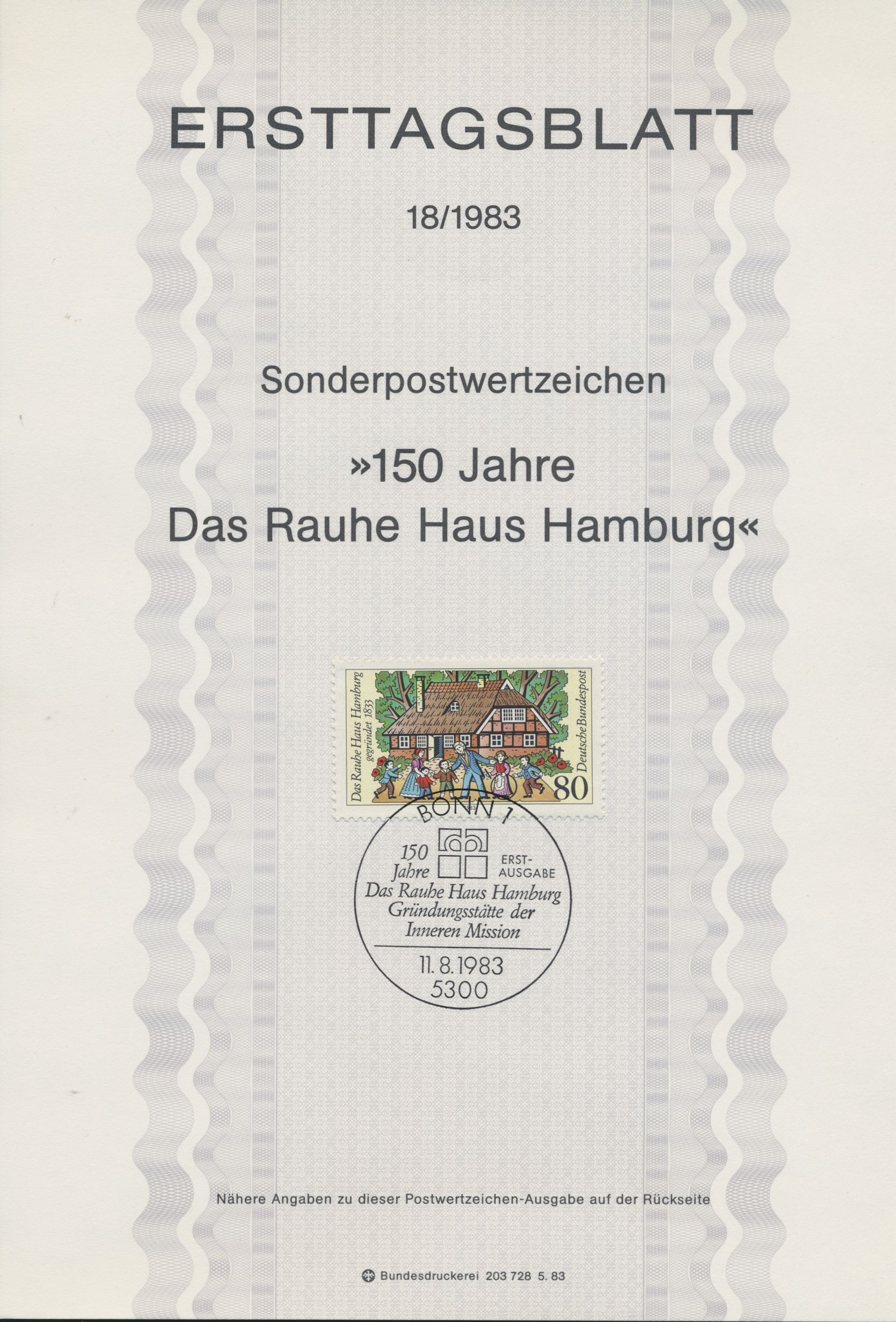 BRD Ersttagsblätter Jahrgang 1983