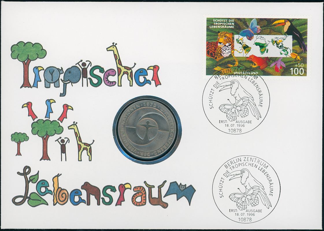 BRD 1982/1996 Numisbrief Tropischer Lebensraum BRD 1982/1996 Numisbrief Tropischer Lebensraum