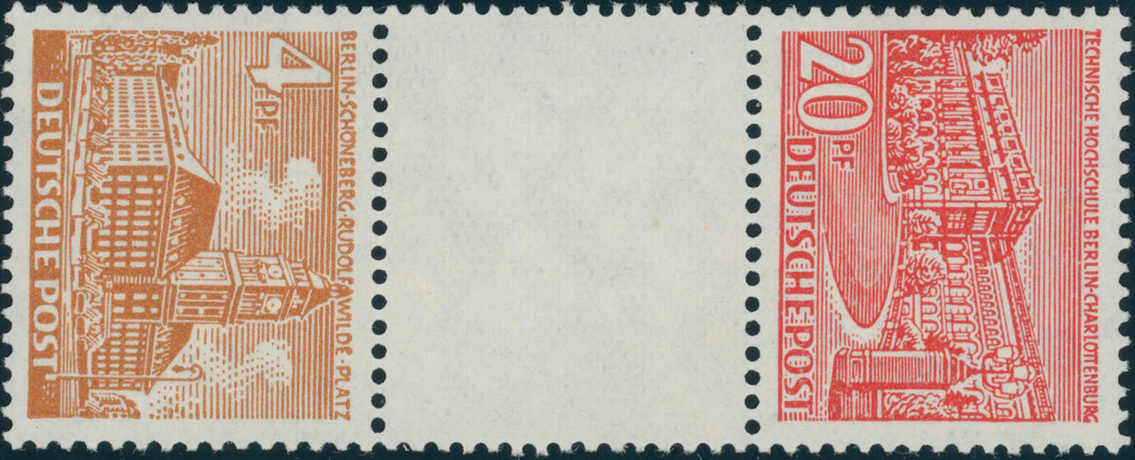 BERLIN 1949 Zusammendruck SZ 3 A