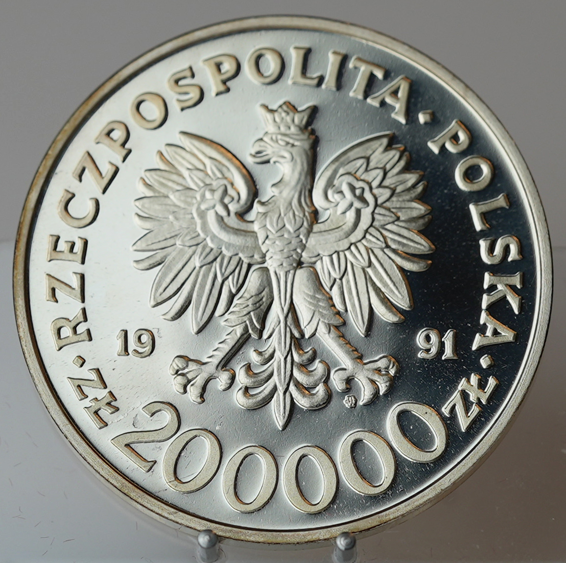 POLEN 200.000 Zlotych 1991 Olympische Spiele 1992 in Barcelona PP