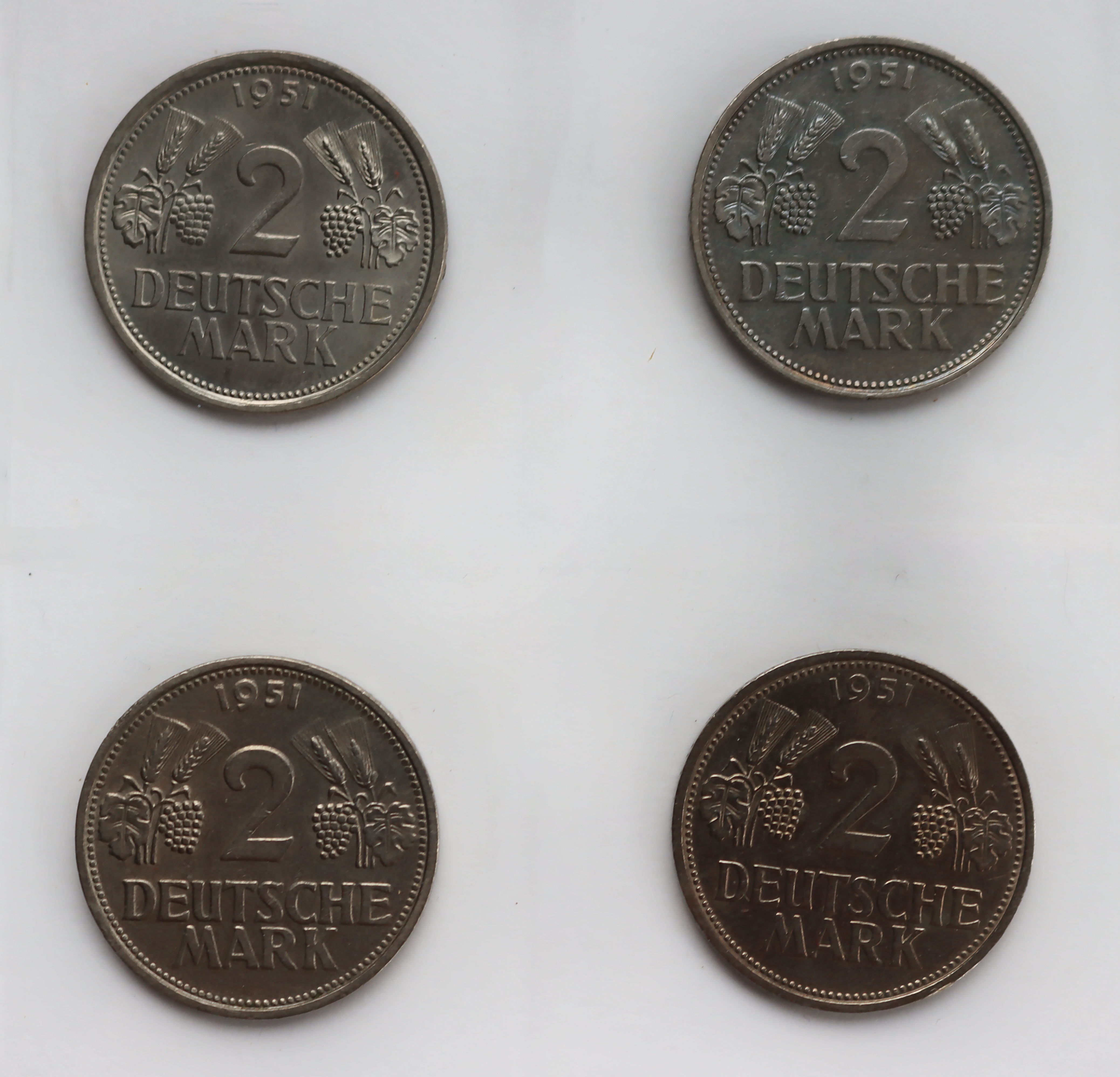 BRD 2 DM Ähren 1951 Komplettset DFGJ Jaeger 386