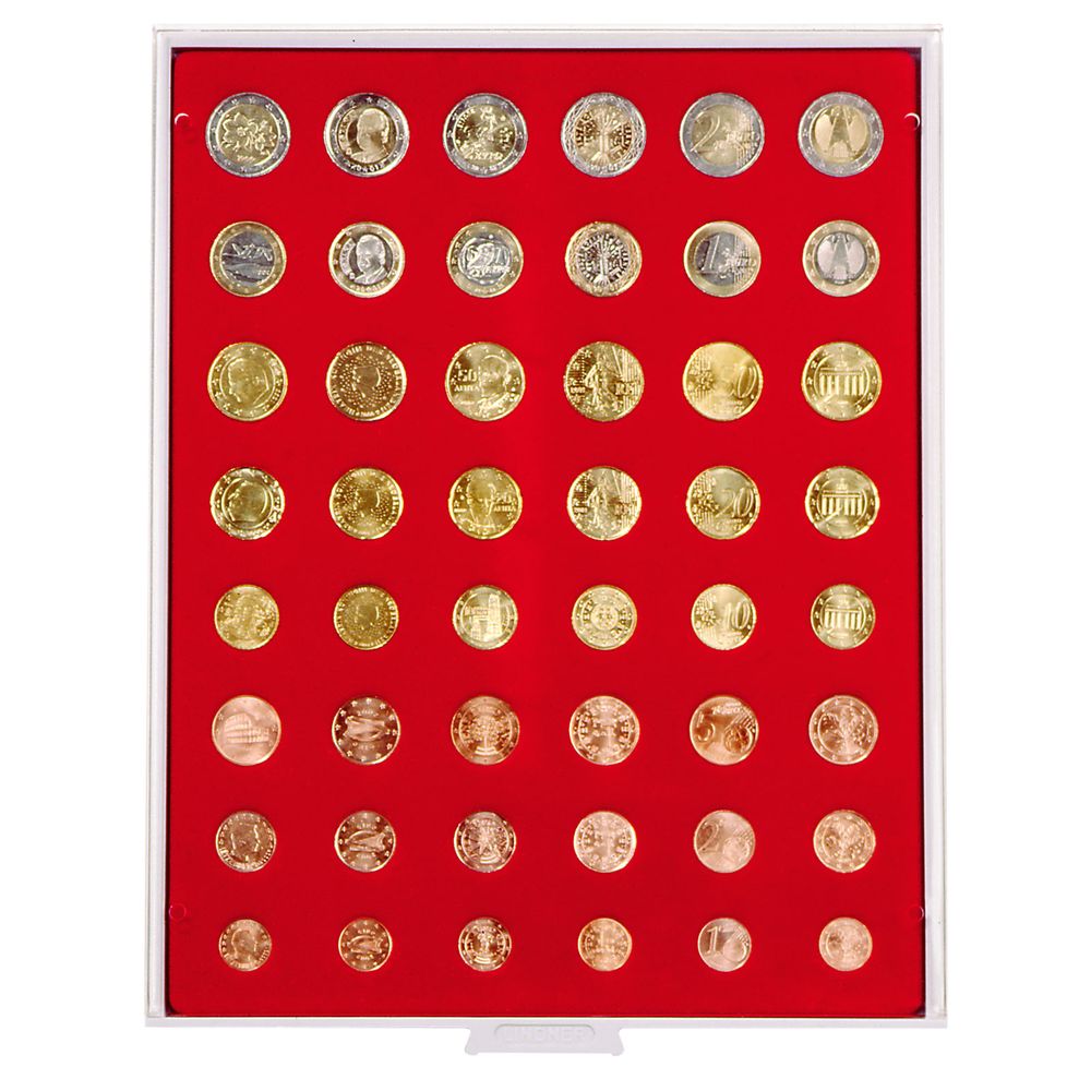 LINDNER Münzbox Standard für 6 Euro-Kursmünzsätze