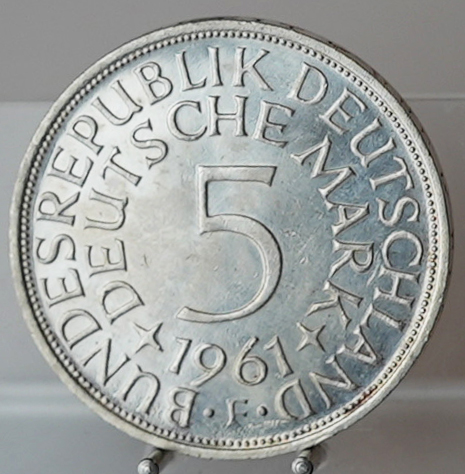 BRD 5 DM Silberadler 1961 F, Jaeger 387