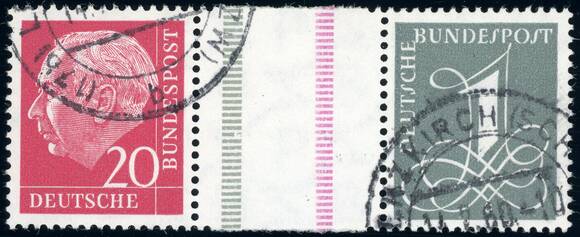 BRD 1958, Heuss und Ziffer, WZ 16 aI X BRD 1958, Heuss und Ziffer, WZ 16 aI X