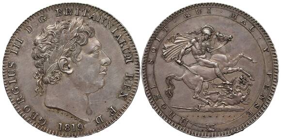 GROSSBRITANNIEN Georg III. Crown 1819 LIX GROSSBRITANNIEN Georg III. Crown 1819 LIX