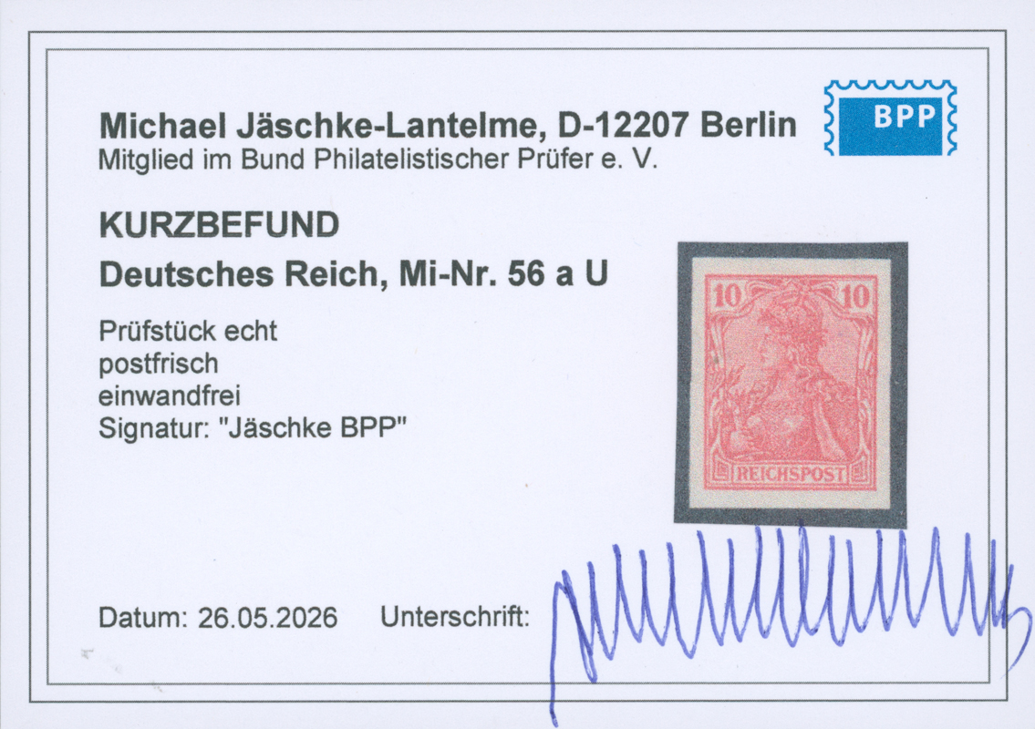 DEUTSCHES REICH 1900 MiNr. 56 a U ungezähnt