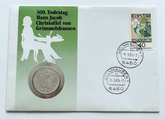 BRD 1976/1989 Numisbrief 300. Todestag Hans Jacob Christoffel von Grimmelshausen
