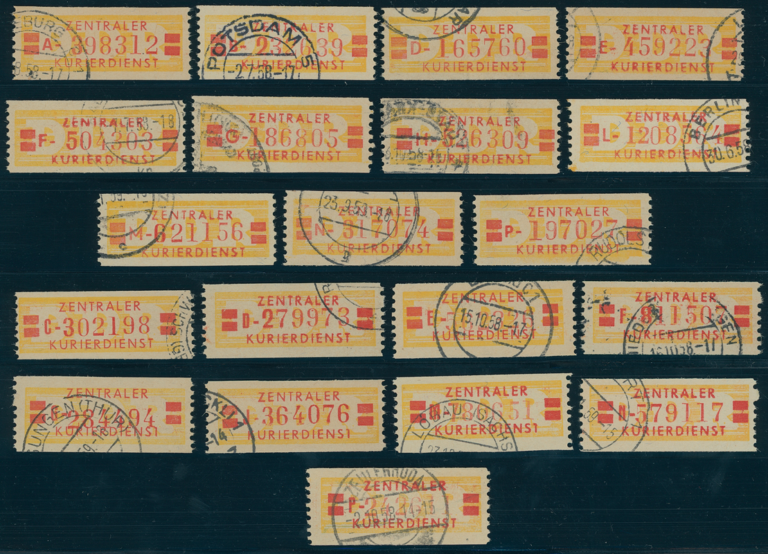 DDR-Dienst MiNr. B 19 I und II, Lot mit 20 verschiedenen Stück