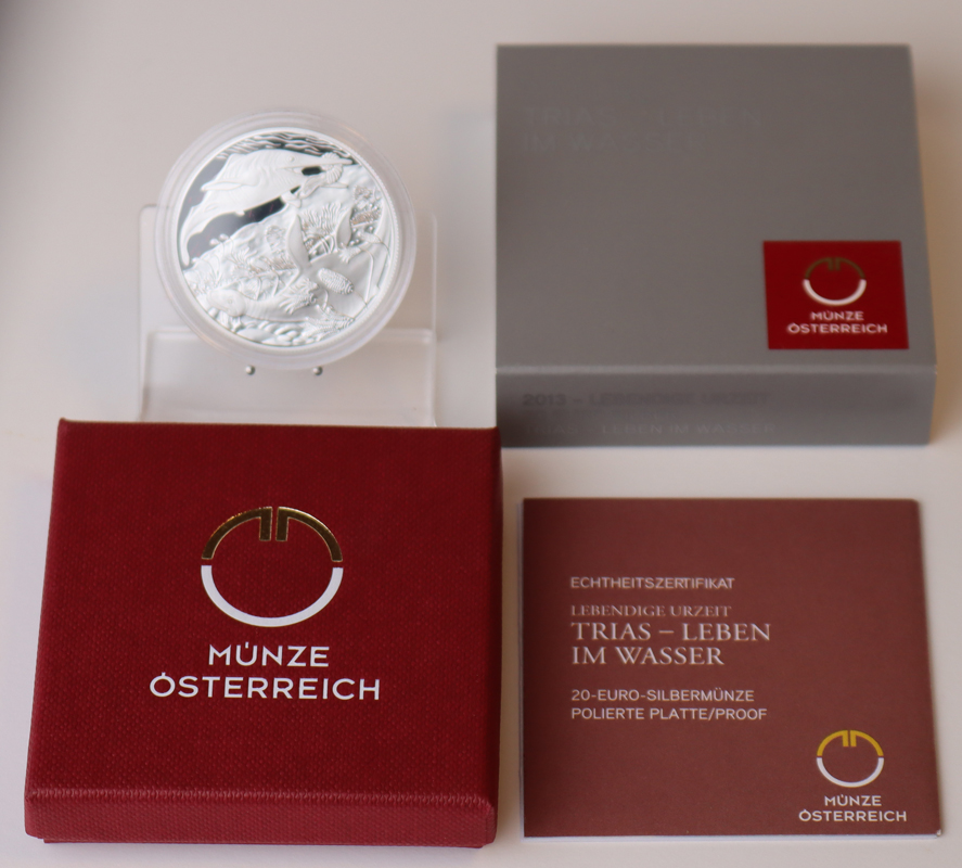 ÖSTERREICH 2013 20 Euro Trias - Leben im Wasser PP