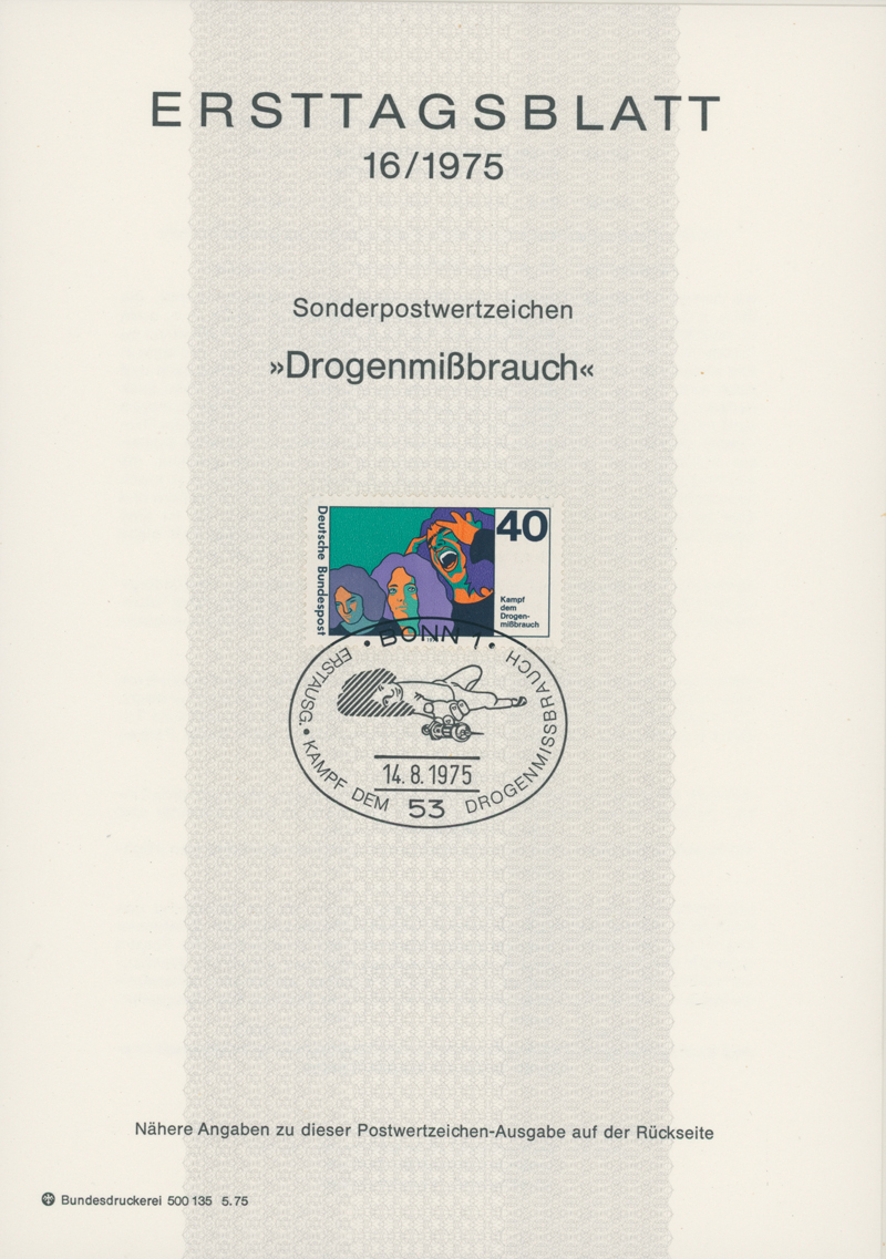 BRD Ersttagsblätter Jahrgang 1975