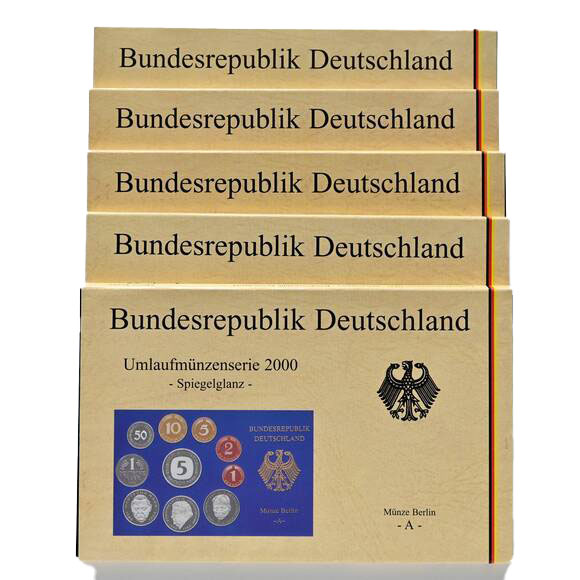 BRD 2000 Kursmünzsätze ADFGJ komplett