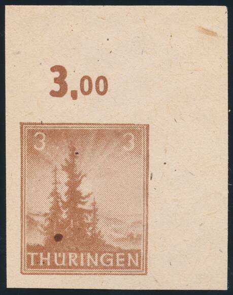 SBZ MiNr. 92 AY a z1 U, ungezähnte Bogenecke SBZ MiNr. 92 AY a z1 U, ungezähnte Bogenecke