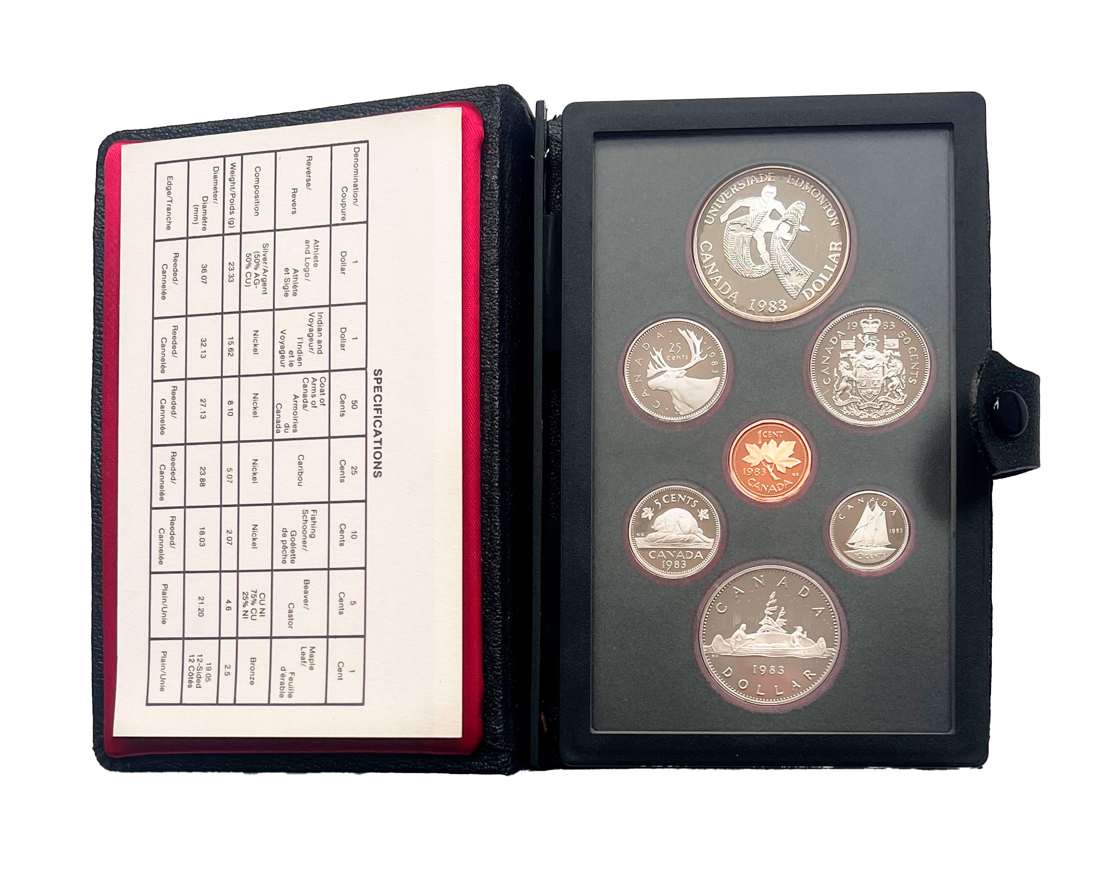 KANADA 1983 Proofset mit 1 Silberdollar Universiade Edmonton