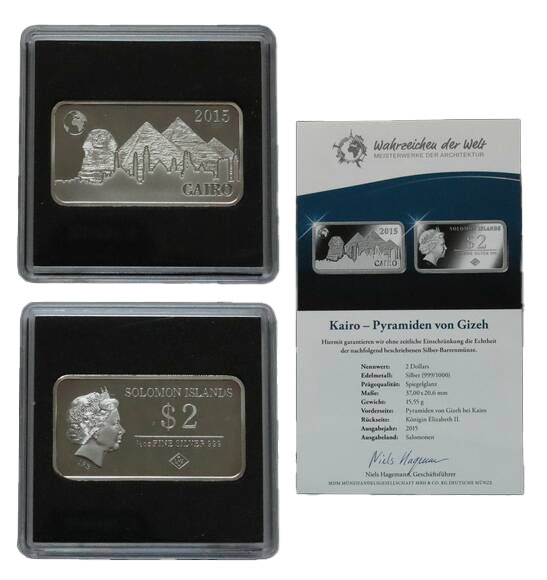 SALOMONEN 2 Dollars Silber 2015 Kairo