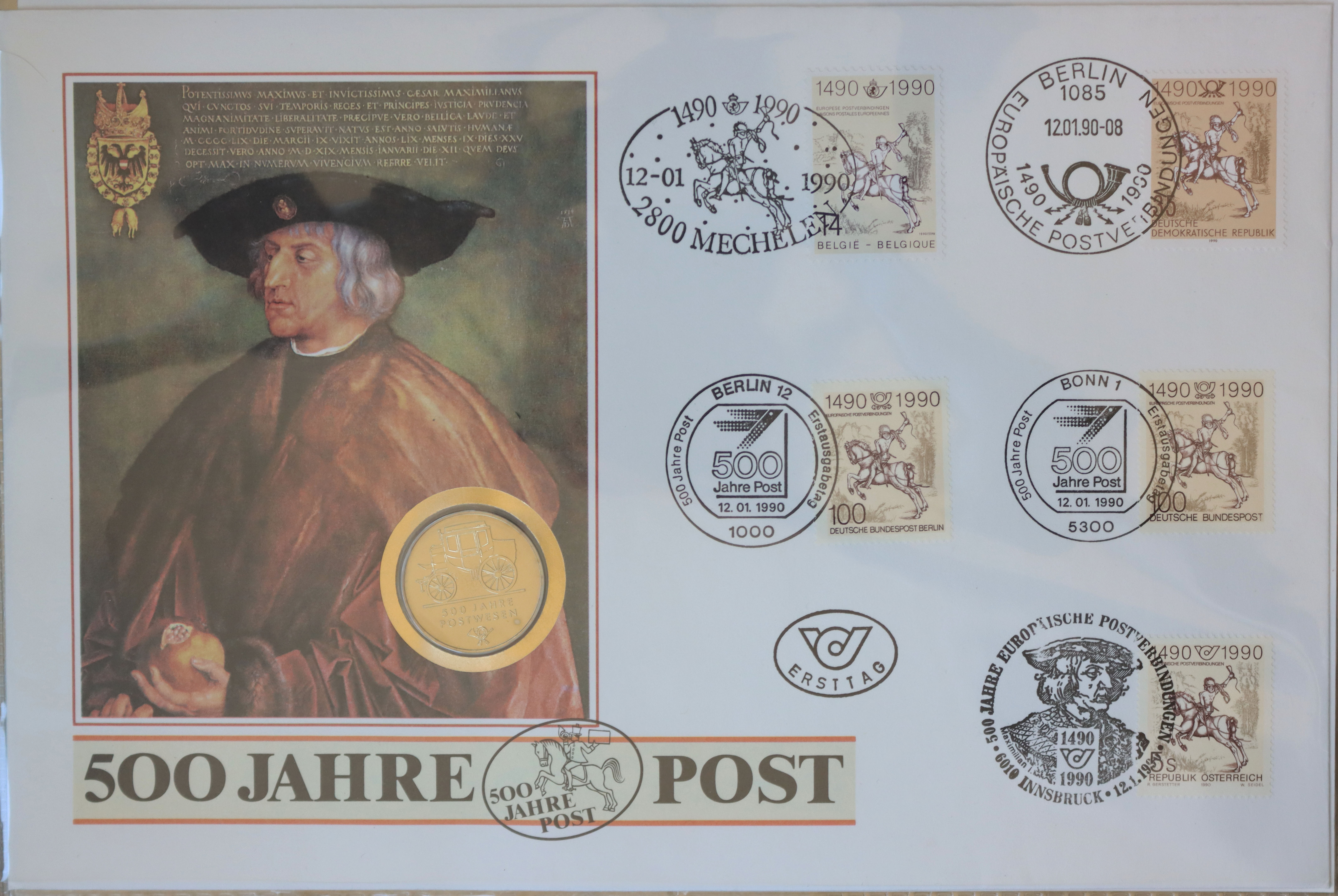 DDR 1984-1995 Sammlung mit 21 Numisbriefen mit DDR Gedenkmünzen