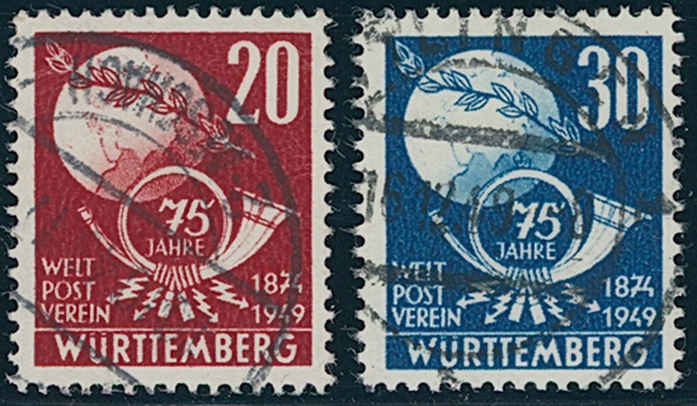 FZ WÜRTTEMBERG MiNr. 51-52 sauber gestempelt