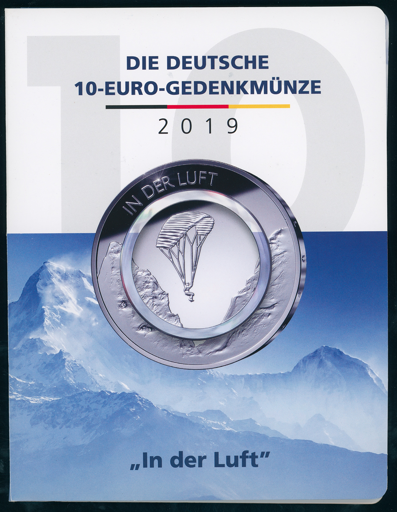 BRD 2019 5 x 10 Euro Polymer Komplettsatz 'In der Luft'