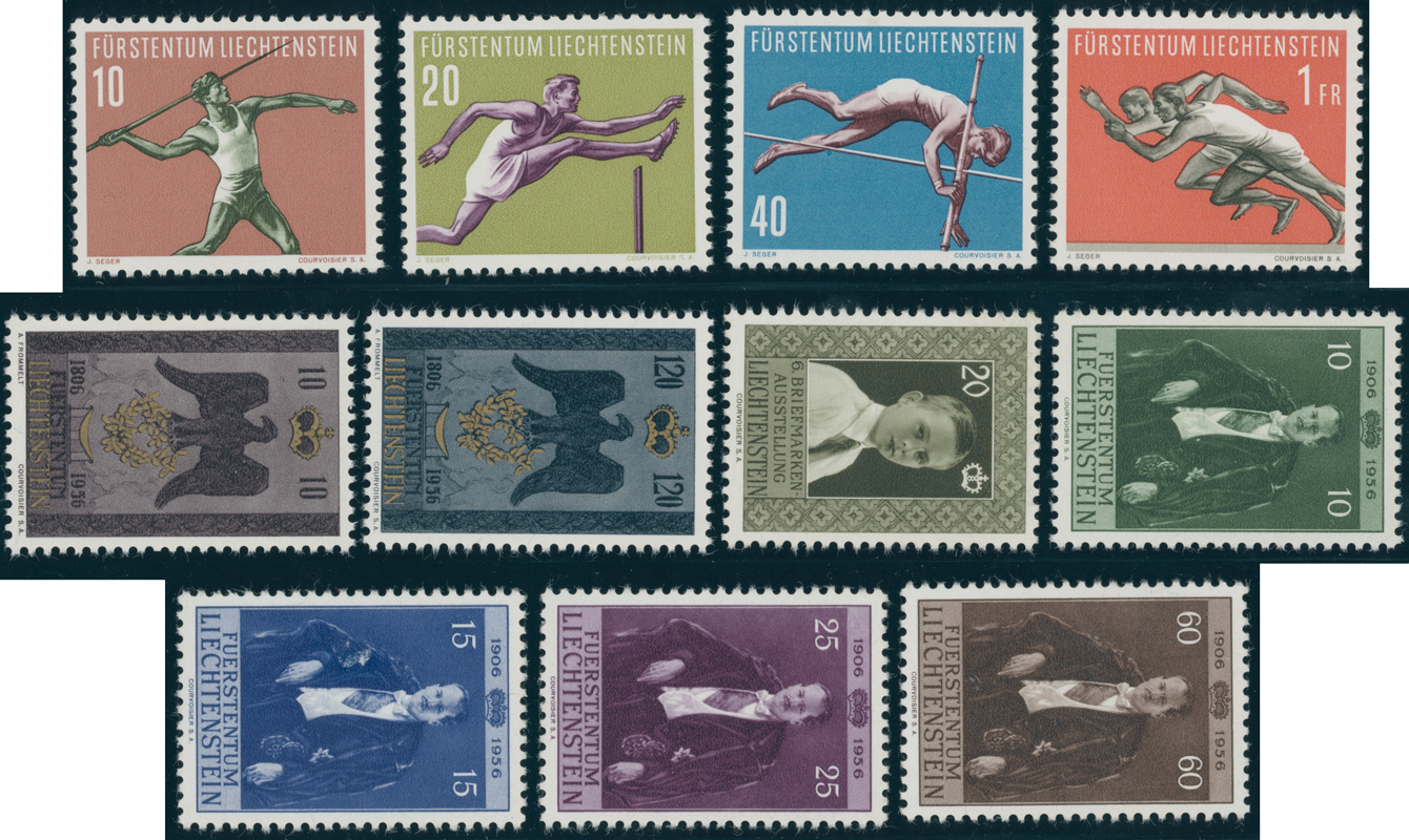 LIECHTENSTEIN Jahrgang 1956 komplett