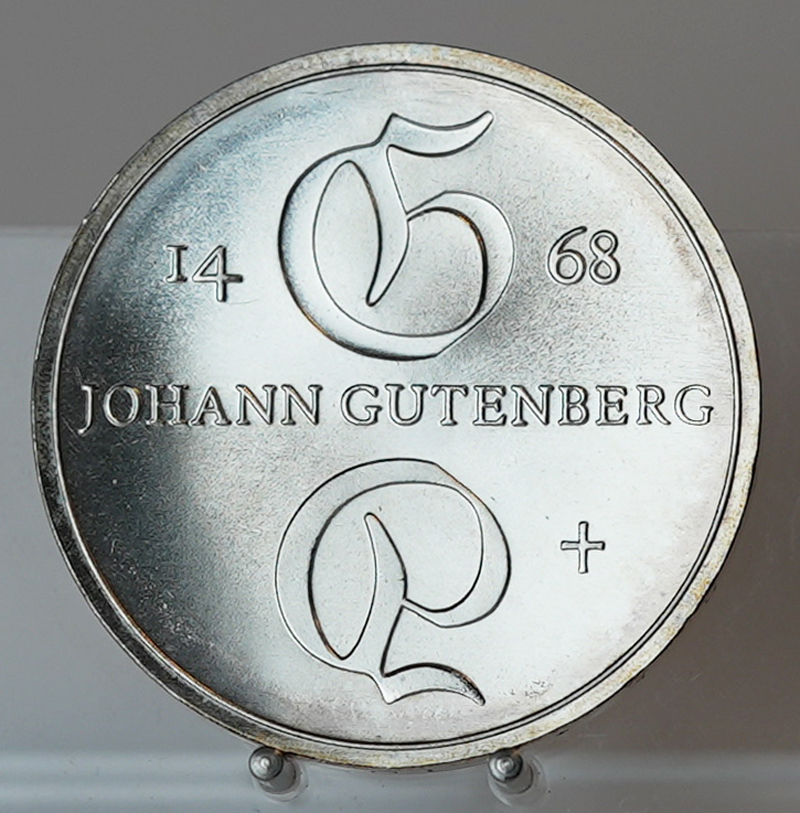 DDR 10 Mark 1968 Johannes Gutenberg Jaeger 1523