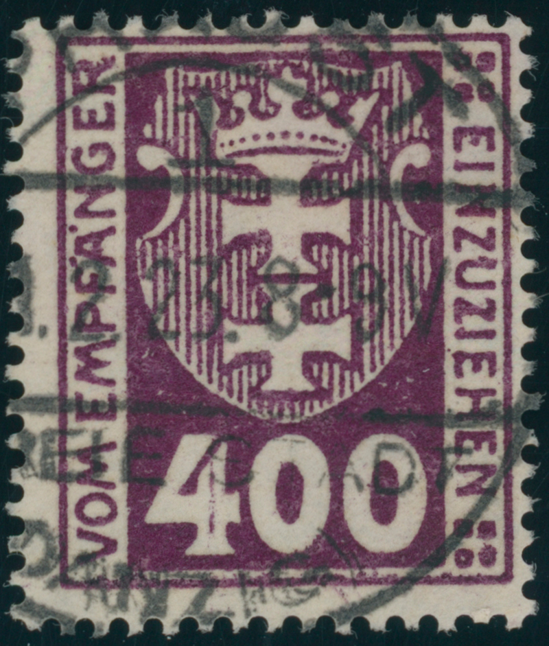DANZIG PORTO 1923 MiNr. P 18 Y