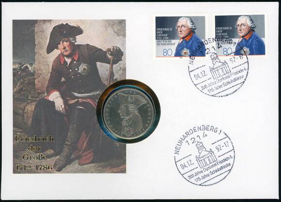 BRD 1986/1992 Numisbrief Friedrich der Große 1712-1786
