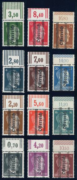 ÖSTERREICH 1945 MiNr. 674-692 Oberrand ÖSTERREICH 1945 MiNr. 674-692 Oberrand