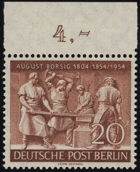 BERLIN 1954 MiNr. 125 Oberrand