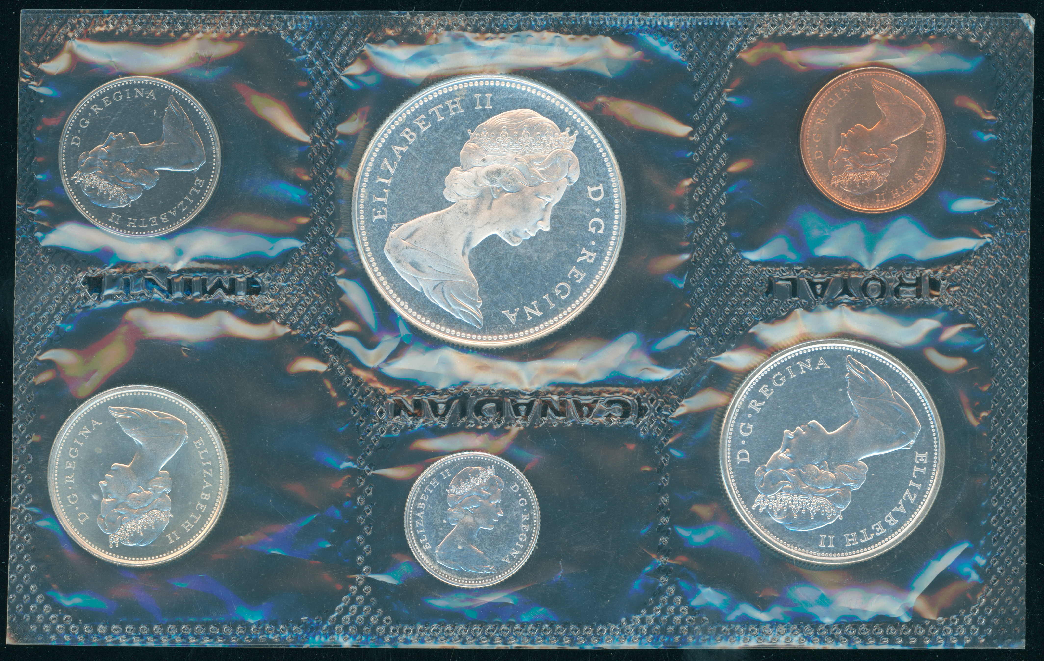 KANADA 1967 offizieller Kursmünzensatz - Mintset mit vier Silbermünzen