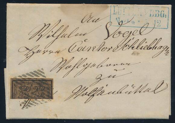 BRAUNSCHWEIG 1857 MiNr. 9 b Z kopfstehendes Wasserzeichen BRAUNSCHWEIG 1857 MiNr. 9 b Z kopfstehendes Wasserzeichen