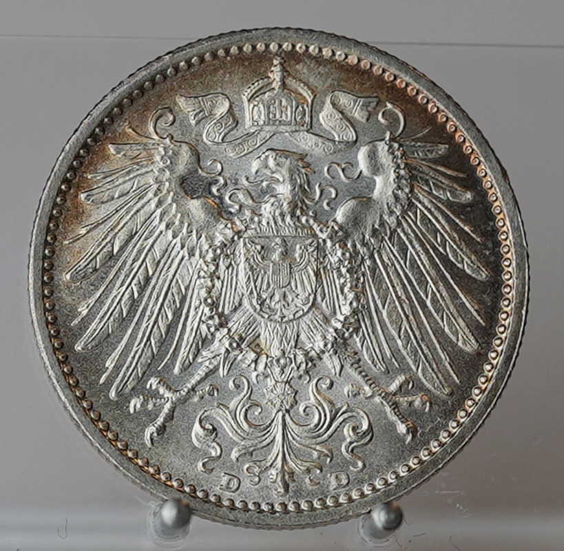 KAISERREICH 1 Mark Silber 1910 D Jaeger 17