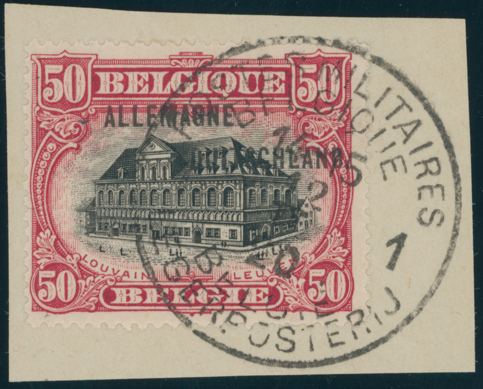 BELGISCHE MILITÄRPOST IM RHEINLAND 1919 MiNr. 10 II C