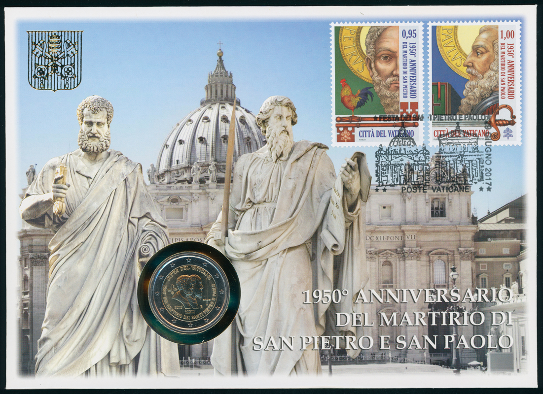VATIKAN 2 Euro 2017 Petrus und Paulus im Numisbrief