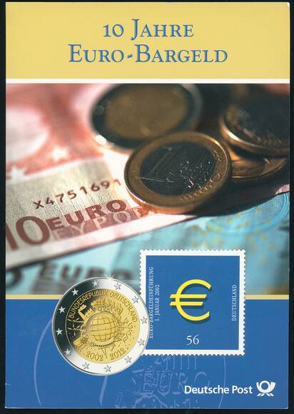 BRD 2012 10 Jahre Euro-Bargeld 5 x 2 Euro Deutsche Post