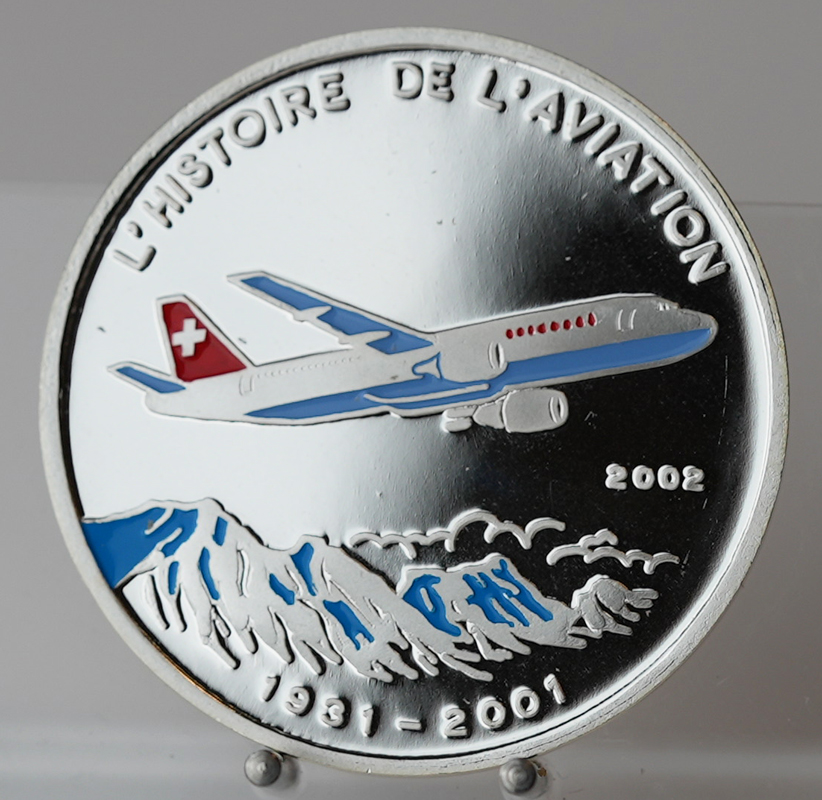 KONGO 500 Francs Silber 2002 Geschichte der Luftfahrt PP